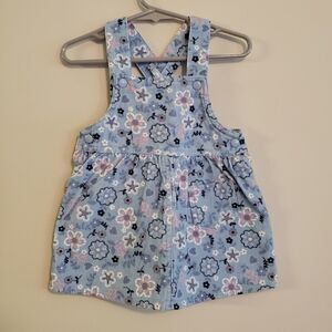 COVINGTON CORDUROY OVERALL FLORAL PRINT DRESS 18 M